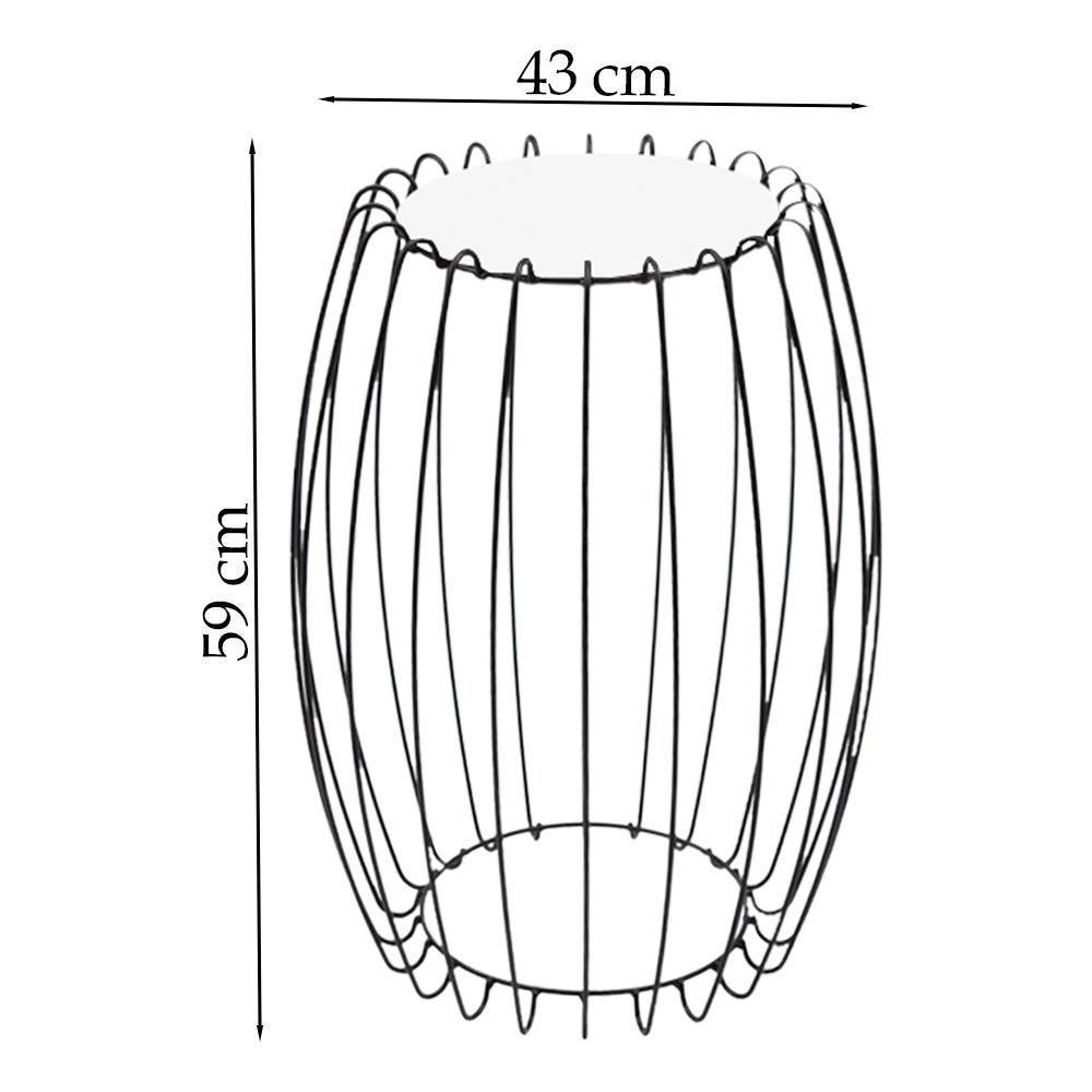 Kit Mesa Apoio Lateral 43 Cm Tampo Vidro Branco Base Metal Preto Nacc Branco Preto - 6