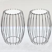 Kit Mesa Apoio Lateral 43 Cm Tampo Vidro Branco Base Metal Preto Nacc Branco Preto - 5