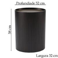 Kit 2 Mesa Apoio Lateral Oval Tampo Vidro Glow Madeira Ebano Preto Nacc Ebano Preto - 6