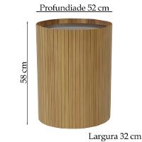 Kit 2 Mesa Apoio Lateral Oval Tampo Vidro Glow Madeira Amendoa Nacc Amendoa