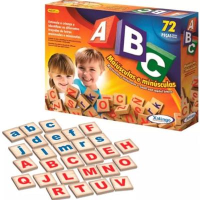 Blocos Pedagógicos Abc Em Madeira 72 Peças - Xalingo
