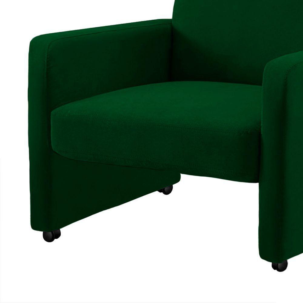 Poltrona Mirella Suede Verde Com Rodízios - D'rossi - 6