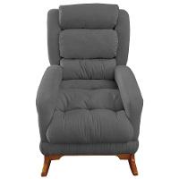 Poltrona De Amamentação Com Balanço Luna Suede Cinza Base De Madeira C05 - D'rossi - 4