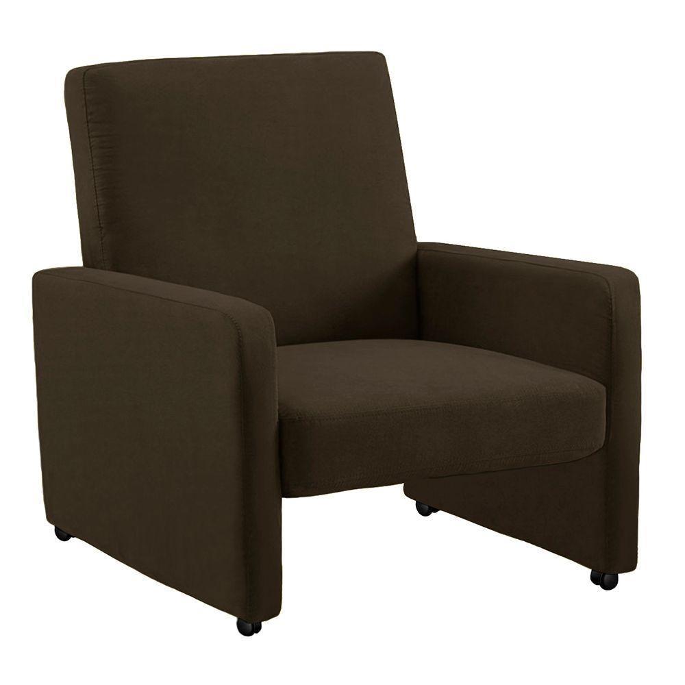 Poltrona Mirella Suede Marrom Com Rodízios - D'rossi - 1