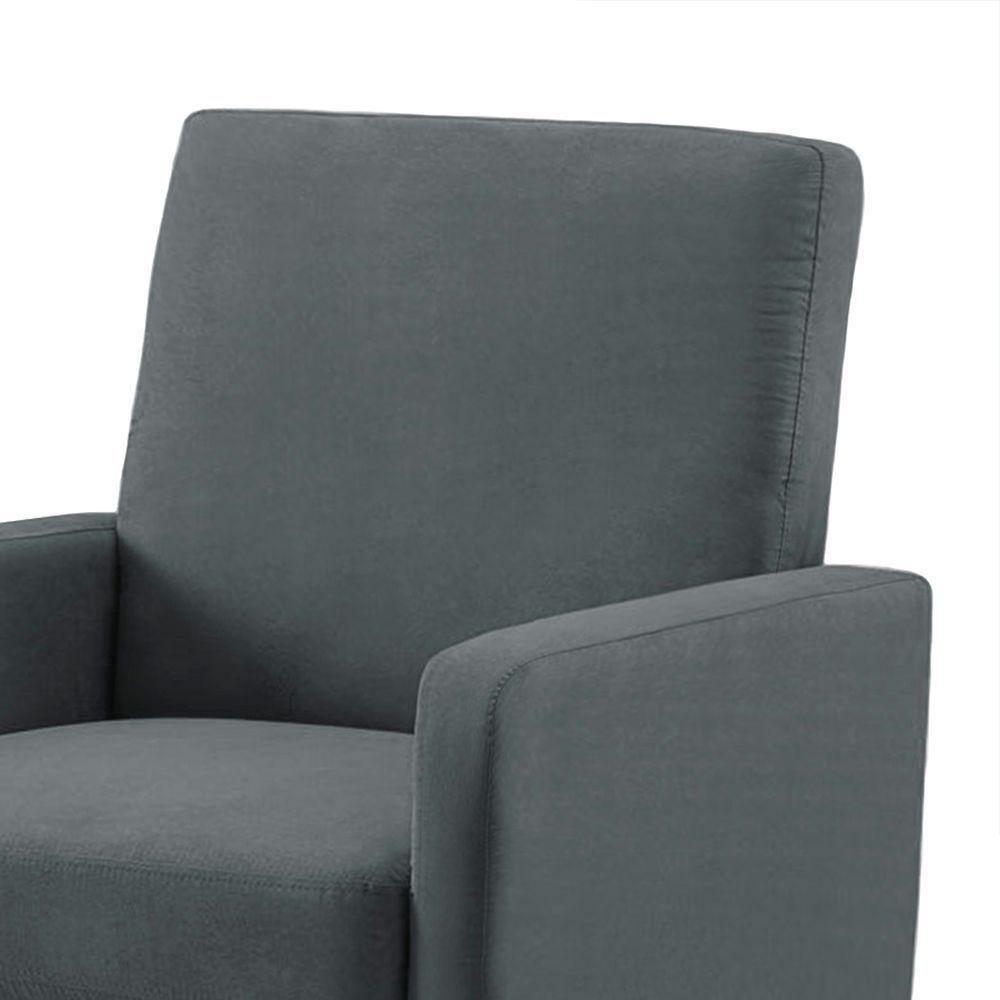 Poltrona Mirella Suede Cinza Com Rodízios - D'rossi - 2