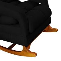 Poltrona De Amamentação Com Balanço Luna Suede Base De Madeira C05 - D'rossi Cor Preto