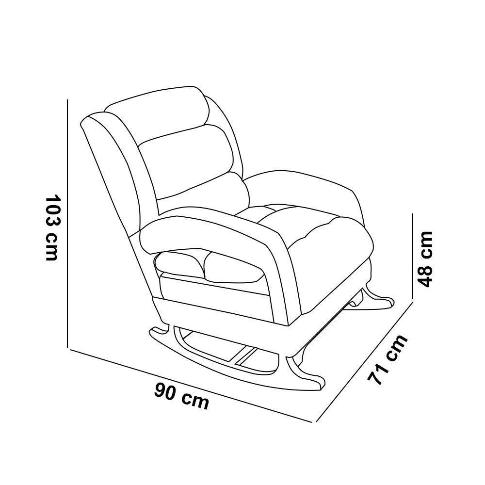Poltrona De Amamentação Com Balanço Luna Suede Marrom Base De Madeira C05 - D'rossi - 3