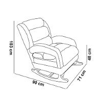 Poltrona De Amamentação Com Balanço Luna Suede Base De Madeira C05 - D'rossi Cor Marrom - 3