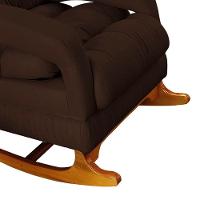 Poltrona De Amamentação Com Balanço Luna Suede Base De Madeira C05 - D'rossi Cor Marrom