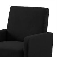 Poltrona Mirella Suede Preto Com Rodízios - D'rossi - 5