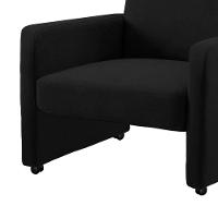 Poltrona Mirella Suede Preto Com Rodízios - D'rossi - 13