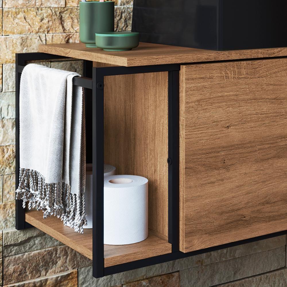 Gabinete Susp E Cuba Marmore Sintetico P1019x94101 Mell Preto Pp Mell Preto - 4