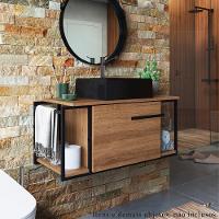 Gabinete Susp E Cuba Marmore Sintetico P1019x94101 Mell Preto Pp Mell Preto - 2