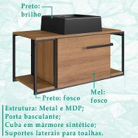 Gabinete Susp E Cuba Marmore Sintetico P1019x94101 Mell Preto Pp Mell Preto - 7