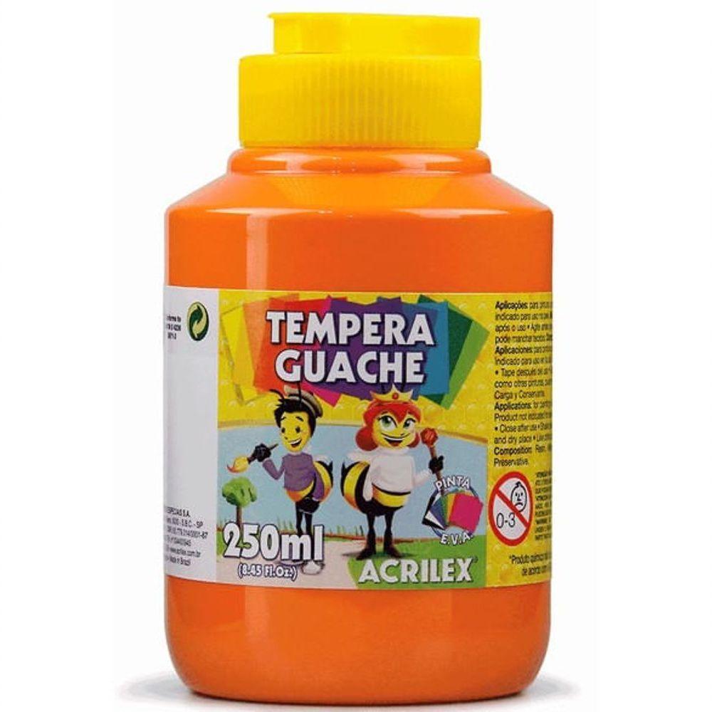 Tinta Guache 250 Ml - Acrilex - Laranja - 1