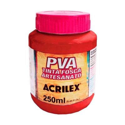 Tinta Pva Fosca Para Artesanato - 250 Ml - Acrilex - Vermelho Vivo