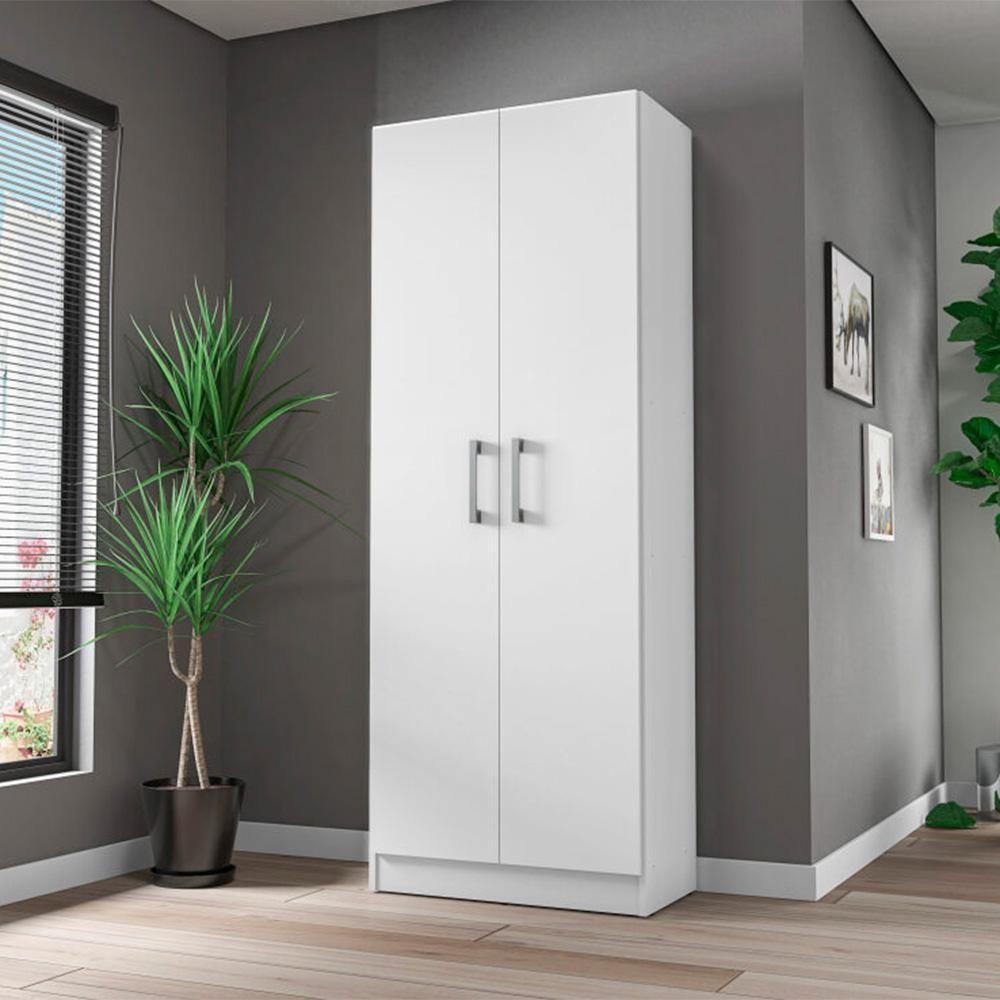 Armario Multiuso 2 Portas 4 Prateleiras Lavanda Kits Paraná Cor:branco White Branco White - 3