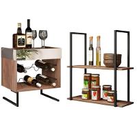 Kit Adega Para 6 Garrafas Prateleira Aurora Demolição Preto - 1