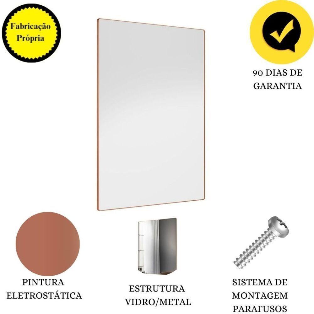 Espelho Decorativo Star Com Moldura Cor: Cobre Rosê - 9