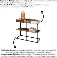 Kit Mesa De Centro Aparador Espelhado Aurora Demolição Preto - 7