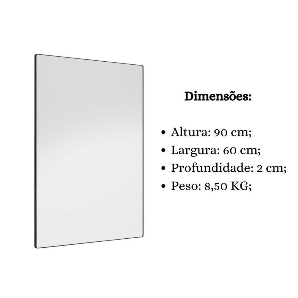 Espelho Decorativo Star Com Moldura Cor: Preto - 5