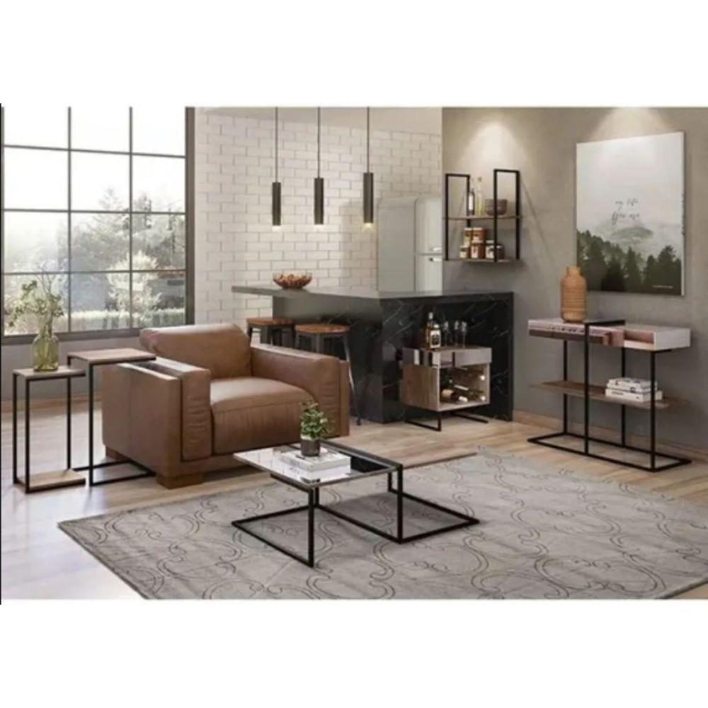 Kit Aparador Adega Mesa Lateral E Centro Aurora Demolição - 11