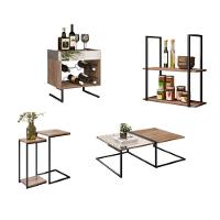 Kit Prateleira Adega Mesa Lateral E Centro Aurora Demolição - 1