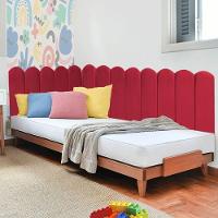 Cabeceira Painel Cama King Box Nuvem Suede Sandy 195 Cm Cor:vermelho