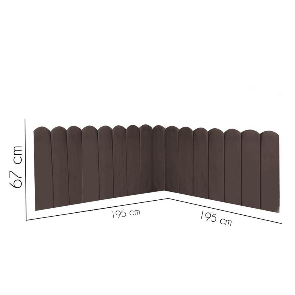 Cabeceira Painel Cama King Box Nuvem Suede Sandy 195 Cm Cor:marrom - 6