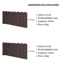 Cabeceira Painel Cama King Box Nuvem Suede Sandy 195 Cm Cor:marrom - 5