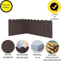 Cabeceira Painel Cama King Box Nuvem Suede Sandy 195 Cm Cor:marrom - 7