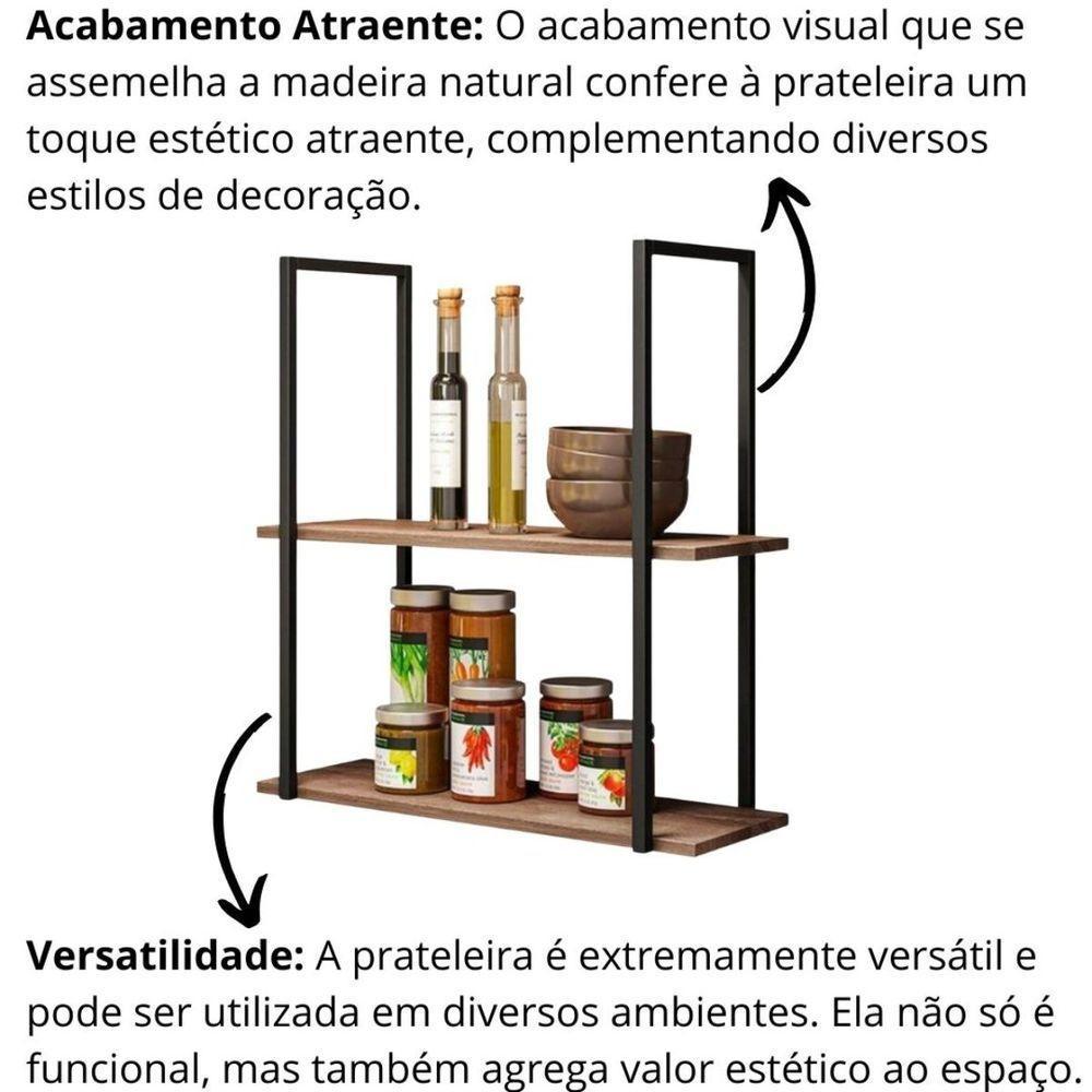 Kit Adega Com Espelho E Prateleira Aurora Demolição Preto - 2