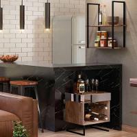 Kit Adega Com Espelho E Prateleira Aurora Demolição Preto - 7