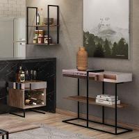 Kit Aparador Adega E Prateleira Aurora Demolição Preto