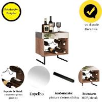 Kit Adega E Aparador Com Espelho Aurora Demolição Preto - 6