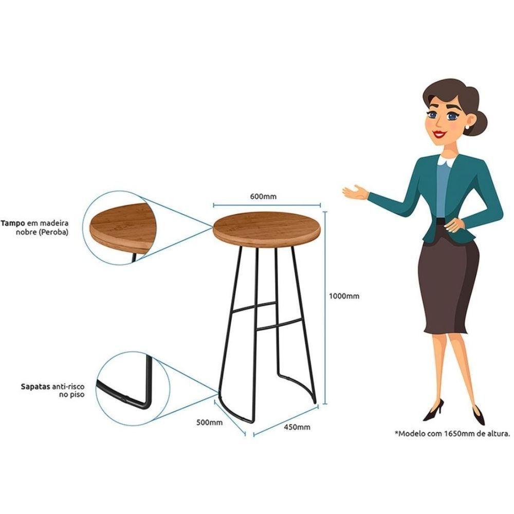 Mesa Bistrô Alta Para Aérea Gourmet 100 Cm Aurora Peroba - 4