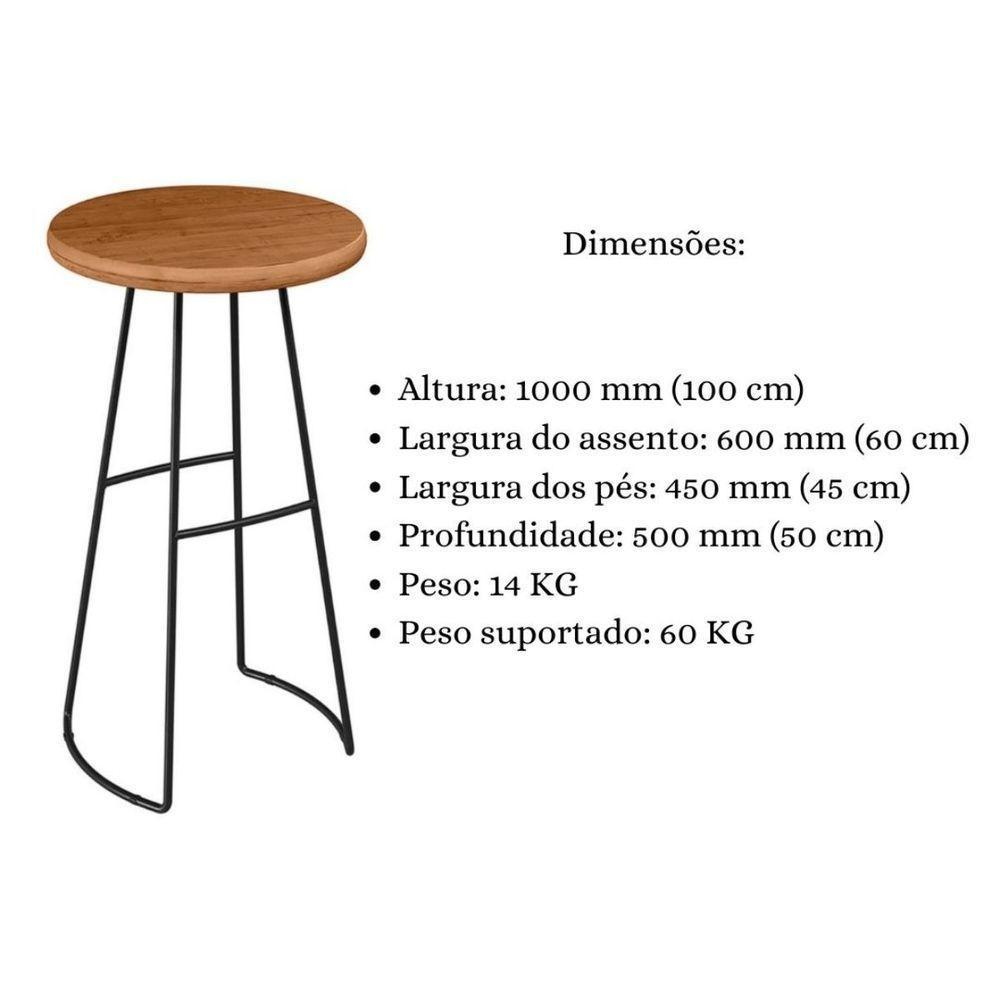 Mesa Bistrô Alta Para Aérea Gourmet 100 Cm Aurora Peroba - 8