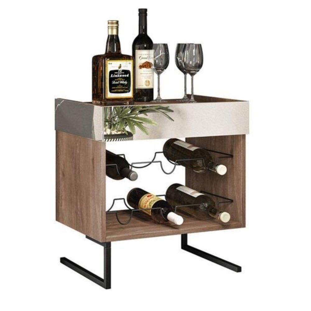 Adega Com Espelho Para 6 Garrafas Aurora Demolição Preto - 1