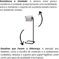 Kit 2 Porta Papel Higiênico Para Banheiro Level Preto - 6