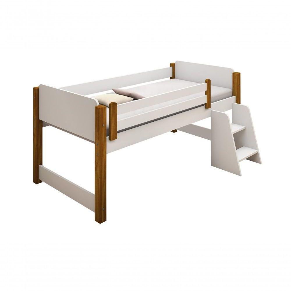 Cama Naty Branco-mel Com 2 Baús E Escadinha Com Colchão - 5