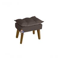 Puff Banqueta Decorativa Opala Marrom Com Fibra De Silicone E Pés Quadrado Smf Decor - 1