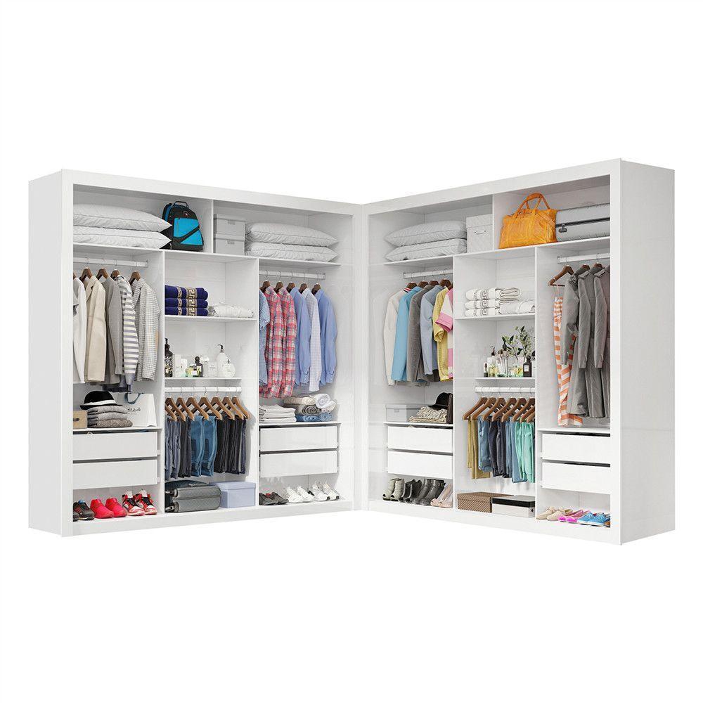 Closet Casal Premium Clarice Plus 06 Portas 8 Gavetas Branco - 6