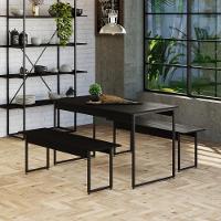 Mesa De Jantar Tub C-02 Bancos Preto ônix - Est.preta Preto ônix - Est.preta - 7