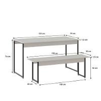 Mesa De Jantar Tub C-02 Bancos Branco Chess - Est.preta Branco Chess - Est.preta - 5