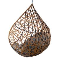 Cadeira Balanço Ninho Suspenso Gota Tramado C- Almofada Impermeável Acesse Móveis Caramelo-cinza