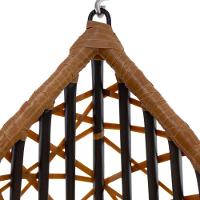 Cadeira Balanço Ninho Suspenso Gota Tramado C- Almofada Impermeável Acesse Móveis Caramelo-cinza - 5