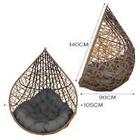 Cadeira Balanço Ninho Suspenso Gota Tramado C- Almofada Impermeável Acesse Móveis Caramelo-cinza - 8