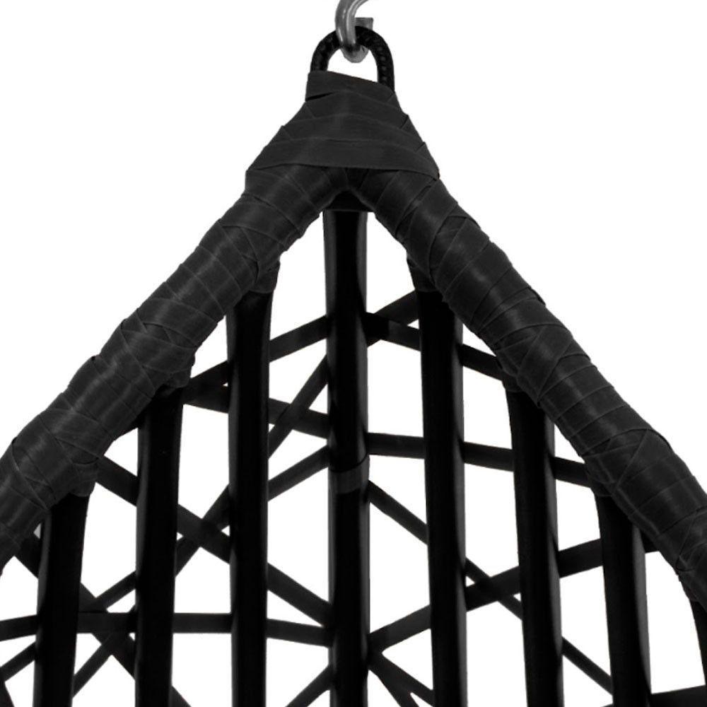 Cadeira Balanço Ninho Suspenso Gota Tramado C- Almofada Impermeável Acesse Móveis Preto C- Marrom - 6