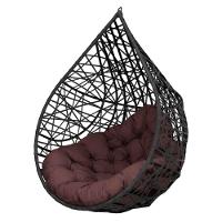 Cadeira Balanço Ninho Suspenso Gota Tramado C- Almofada Impermeável Acesse Móveis Preto C- Marrom - 1