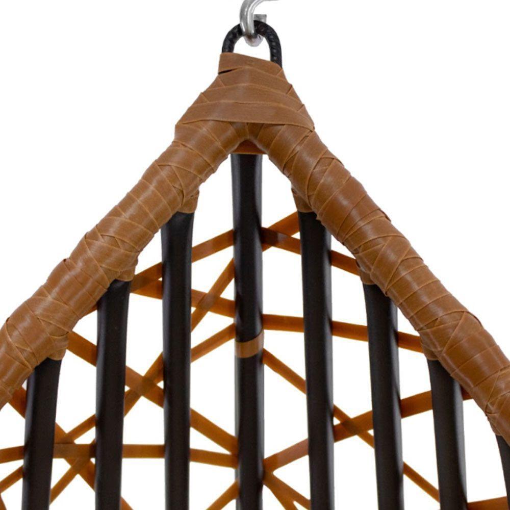 Cadeira Balanço Ninho Suspenso Gota Tramado Almofada Impermeável Acesse Móveis Caramelo-marrom - 4